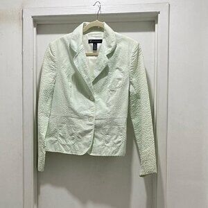 International Concepts Cotton Seersucker Jacket Light Green/White Sz. L
